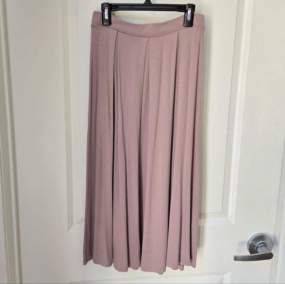 NWT ASOS Mauve Pink Pleated Jersey Midi Skirt Sz 6